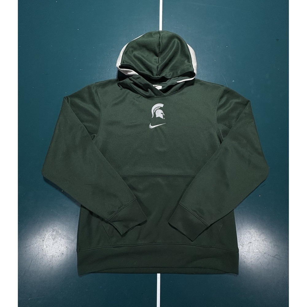 Nike Michigan State Spartans Hoodie Sweatshirt Men's Small Center Swoosh Green